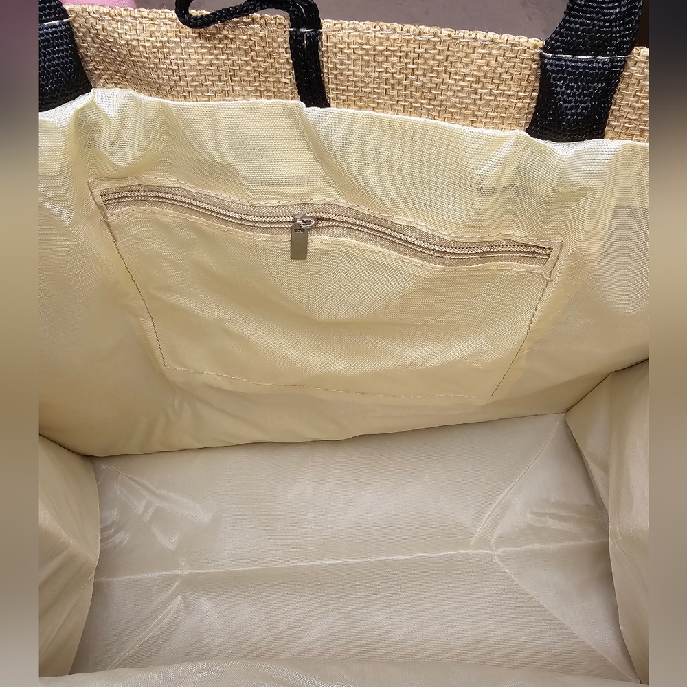 Hello Weekend Burlap Tote Bag NEW - Picture 2 of 4